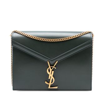 Saint Laurent Pre-owned Womens Smooth Calfskin Monogram Cassandra Clasp Bag - Dark Grey Leather - One Size