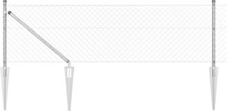 vidaXL Chain Link Fence with Posts Silver 0.4 x 10 m Steel Vidaxl