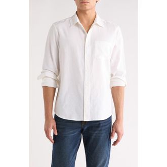 14th & Union Solid Linen & Cotton Button-Up Shirt in White at Nordstrom Rack, Size Xx-Large