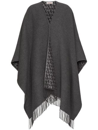 Valentino Garavani Toile Iconographe dubbele poncho - Grijs
