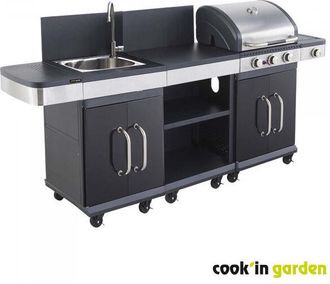 COOK IN GARDEN Conjunto Fidgi 3 + Mesa Auxiliar + Fregadero - Cook In Garden
