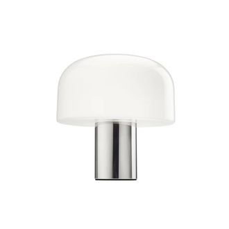 FLOS Bellhop Glass Tischleuchte, bright aluminium
