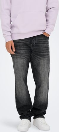 Only & Sons Straight-Jeans ONLY & SONS ONSEDGE PERFORMANCE LB 3816 DOT DNM NOOS, Herren, Gr. 30, L&auml;nge 34, washed schwarz, Denim/Jeans, Obermaterial: 99% Baumwoll