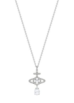 Vivienne Westwood Olympia Pav&eacute; Drop Pendant Necklace - Silver - One Size