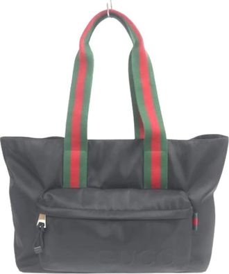 Gucci Pre-owned Tote Bags, male, Black, Size: ONE SIZE Pre-owned Sherry Line Tote Bag