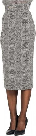 Elisabetta Franchi Go 14157E2 Kokerrok - Dames - Midirokken - Grijs - 3XL - Satijn - Rokken