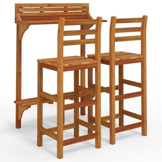 Berkfield Home 3 Piece Balcony Bar Set Solid Wood Acacia in Brown