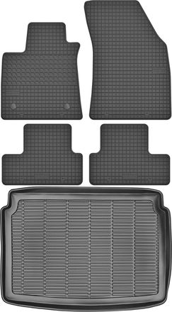 OEM Renault Megane Iv Hatchback A Partir De 2016 Set - Alfombrillas De Goma Para Coche + Alfombrilla Para Maletero
