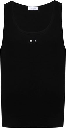 Off-white logo-print top - men - Elastane/Cotton - L - Black