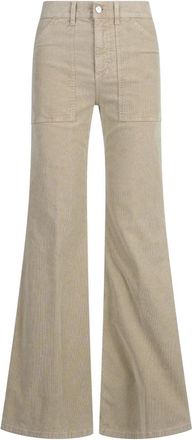 Dondup Corduroy Wijde Pijpen Jeans - Dames - Flared Jeans - Beige - W25 - Katoen - Jeans