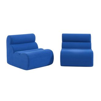 Sweeek Sof&aacute; envasado al vac&iacute;o modular de tela, 2 plazas, azul el&eacute;ctrico