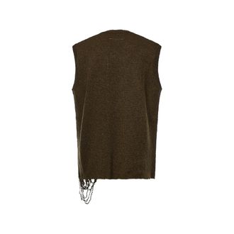 Maison Margiela Distressed Wool Sweater - Green