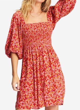 Billabong Paradise Days Mini Dress In Pink Skies