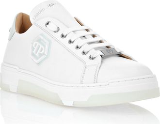 Philipp Plein Leather Lo-Top Sneakers Hexagon