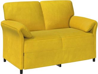 vidaXL Sof&aacute; De 2 Plazas Amarillo 138 X 83 X 95 Cm Terciopelo Vidaxl