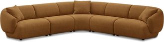 Castlery Auburn Extended L-Shape Sectional Sofa Customized, Caramel Performance Fleece, Spill Resistant, Modular for Sofas, Castlery