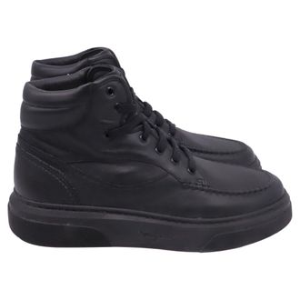 Ferragamo Cassina High-Top Sneakers in Black Leather
