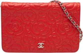 Chanel Pre-owned Wallet on Chain - Dames - Vintage Schoudertas - Rood - ONE Size - Leer - Vintage