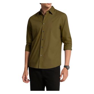 Michael Kors 346 Ivy Camicia - Heren - Casual Overhemden - Groen - L - Katoen - Overhemden