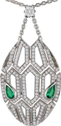 Bulgari Dimaond And Emerald Serpenti Necklace