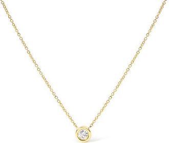 House of Brilliance 10K Yellow Gold 1/2 Carat Diamond Modern Bezel-Set Solitaire Pendant Necklace at Nordstrom