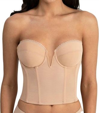 Dominique Valerie Backless Strapless Plunge Bra In Mocha