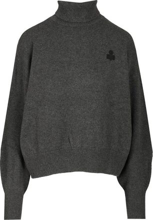 Isabel Marant Truien & Vesten, Dames, Grijs, M, Katoen, Nasha Turtleneck Sweater