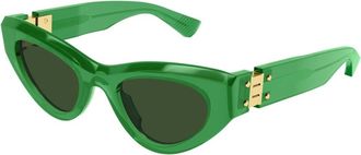 Bottega Veneta Cat Eye Zonnebril - unisex - Zonnebrillen - Groen - 49 MM - Accessoires