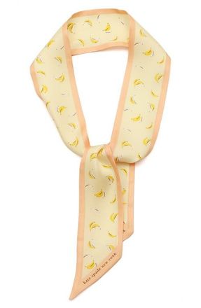 Kate Spade New York bold bananas silk skinny scarf in Light Cantaloupe at Nordstrom