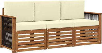 vidaXL Juegos De Sof&aacute;s 3 Uds. Madera De Acacia S&oacute;lida Vidaxl