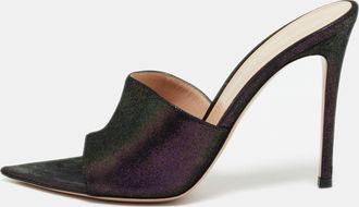 Gianvito Rossi Purple Suede Elle Slide Sandals