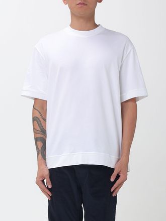 Paolo Pecora T-shirt girocollo in cotone a maniche corte con spalle cadute