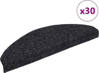 vidaXL Tappetini Autoadesivi per Scale 30 pz Neri 65x21x4 cm - Vidaxl