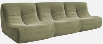 Sweeek Sof&aacute; Modular De Pana, 3 Plazas, Sokol Pana, Verde Kaki, 91x105x72 Cm