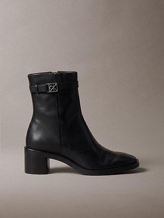 Calvin Klein Botas De Piel Con Tac&oacute;n Grueso