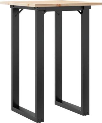vidaXL Dining Table O-Frame 50x50x75 cm Solid Wood Pine and Steel vidaXL
