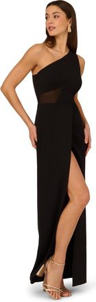 Adrianna Papell Womens Knit Crepe Long Dress - Black - Size 16 UK