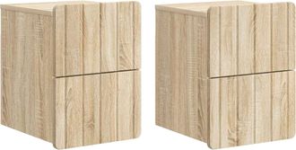 vidaXL Mesita De Noche De Pared 2 Uds. Roble Sonoma 33 X 34,5 X 43 Cm Vidaxl