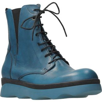 Wolky Akita Water Resistant Combat Boot in Petrol at Nordstrom, Size 42