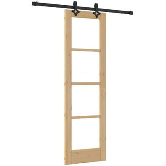 vidaXL Vidaxl - Puerta Corrediza Manual Marr&oacute;n 61 X 198.5 Cm Madera Y Metal