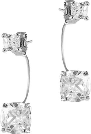 Kenneth Jay Lane CZ J-Stud Earrings in White/clear/gold at Nordstrom Rack