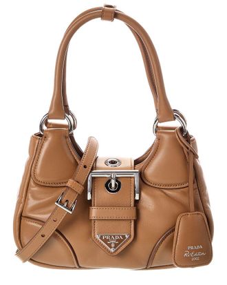 Prada Moon Padded Leather Hobo Bag