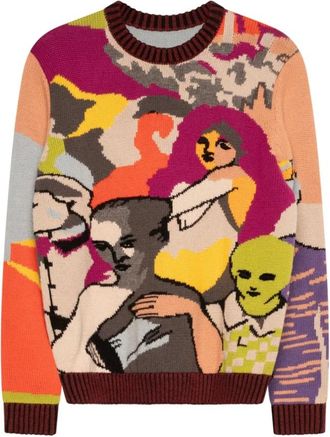 KidSuper Studios Truien & Vesten, Heren, Veelkleurig, XL, Handgeborduurde trui in multicolor