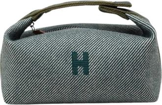 Herm&egrave;s Pre-owned Bride-A-Brac Wool Pouch - Dames - Vintage Mini Tas - Blauw - ONE Size - Wol - Vintage