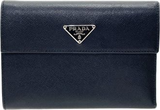 Prada Saffiano Black Nero Saffiano Wallet (Tri-Fold) (Pre-Owned)