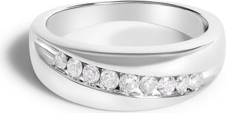 House of Brilliance Mens Silver 1/2 Cttw Diamond 9 Stone Band Ring in White at Nordstrom, Size 10.5