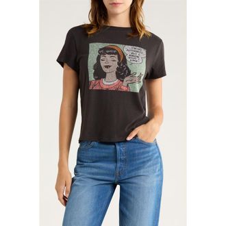 Re/Done I Know What I Like Graphic Cotton T-Shirt in Washed Black at Nordstrom, Size X-Small