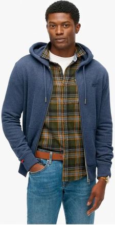 Superdry Essential Logo Zip Hoodie - Heren - Vesten met rits - Blauw - M - Katoen - Hoodies & sweatvesten