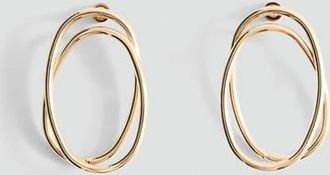 Mango Orecchini doppio anello oro - Donna - Taglia unica - MANGO