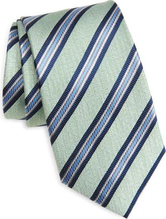 Nordstrom Stripe Silk Tie in Green at Nordstrom